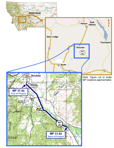 Map showing the project location in the state of Montana