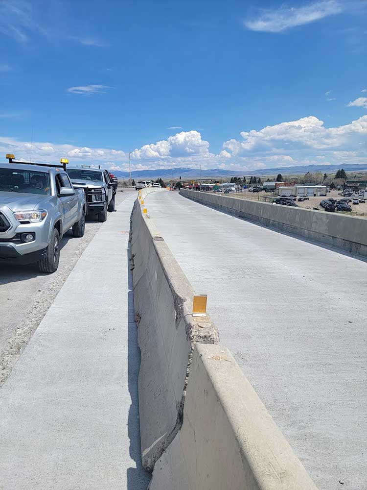 New concrete lane on the bridge.