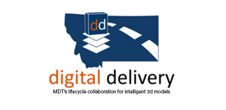 Digital Delivery logo with text MDT's lifecyle collaboration for intelligent 3d models