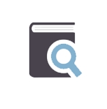book and magnifying glass icon