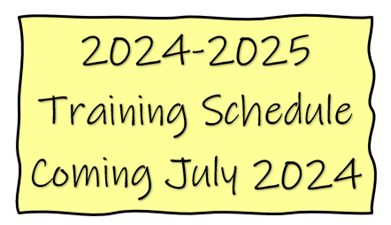 2024-2025 training schedule coming in July 2024