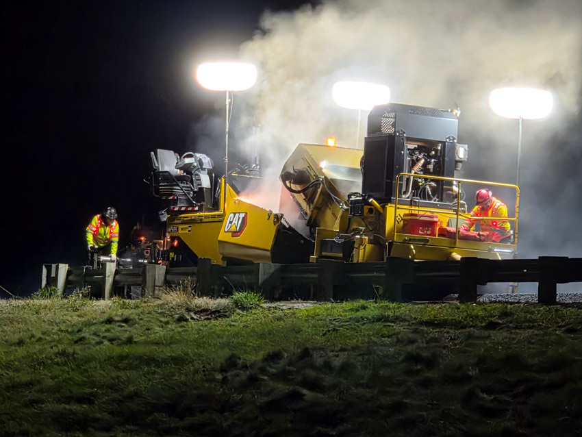 Nightwork occuring at the I-90 Belgrade to Bozeman road construction project