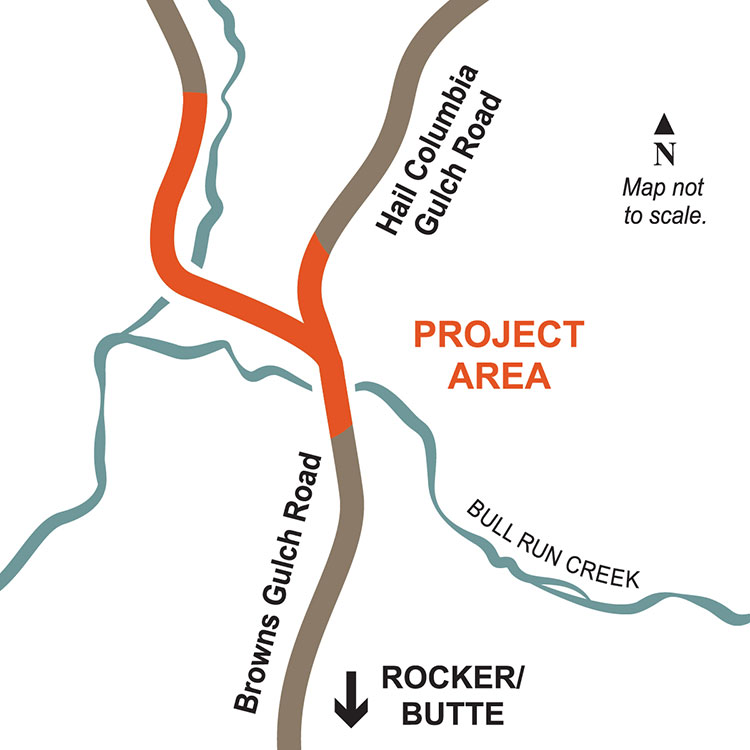 Browns Gulch Road project location map
