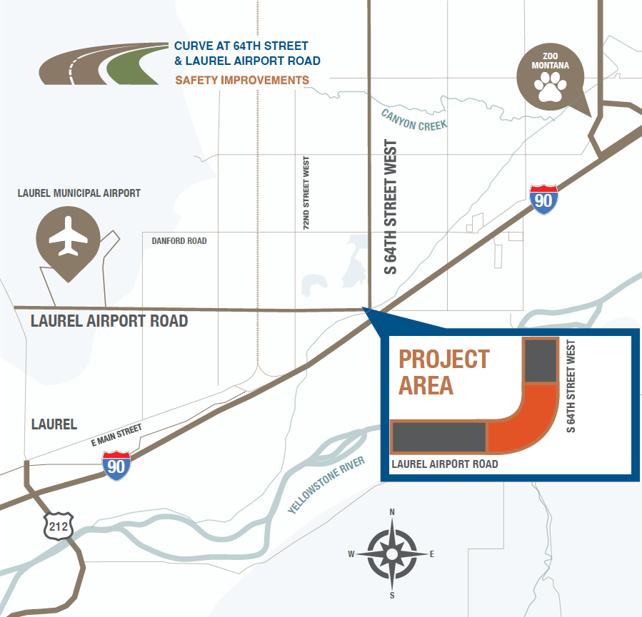 Curve at 64th Street & Laurel Airport Road project map