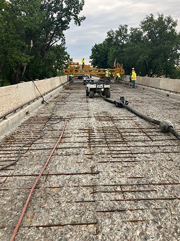 Pouring the deck on the Milk River Bridge