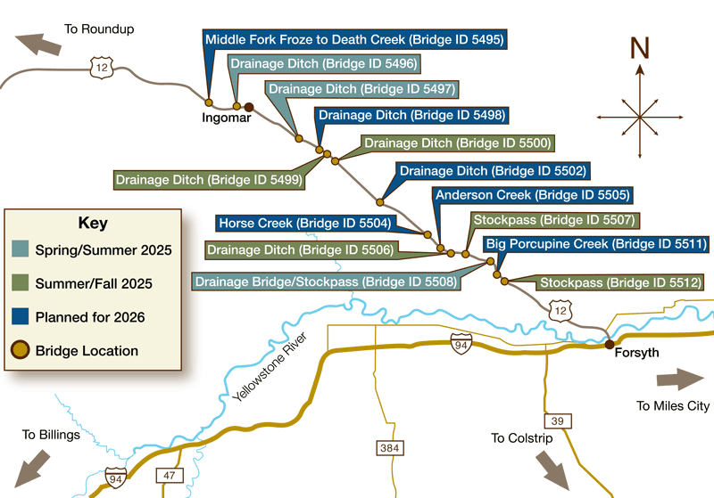Timber Bridges – Forsyth Area map