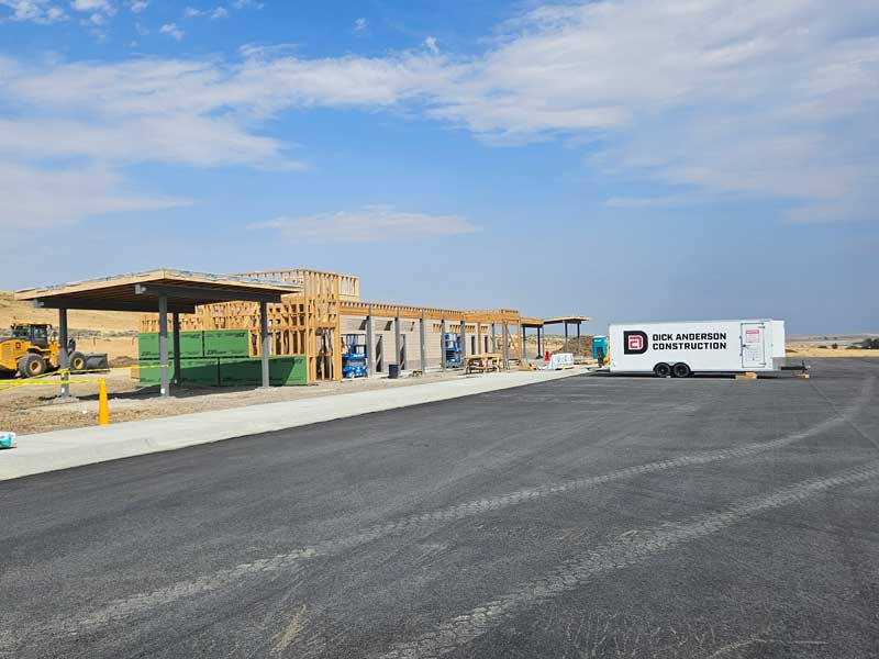 New main rest area buildings and picnic shelters are being constructed. (Dick Anderson Construction/Tyler Hansen)