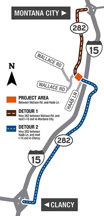 Highway 282 Culvert Detour Map