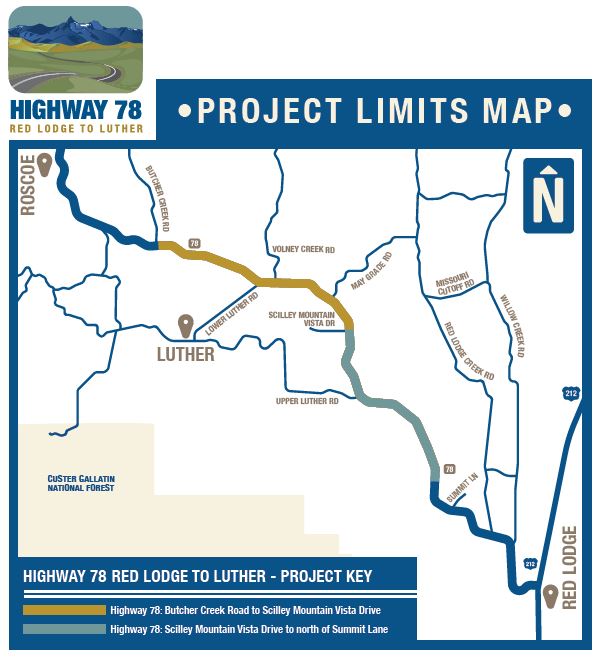 Highway 78 – Red Lodge to Luther Project Limits Map