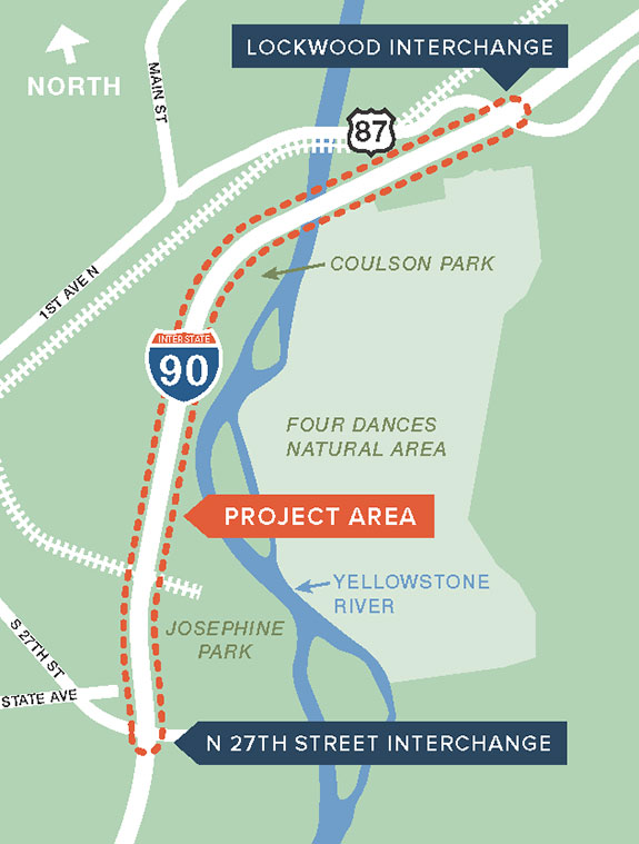 I90 Yellowstone River Map