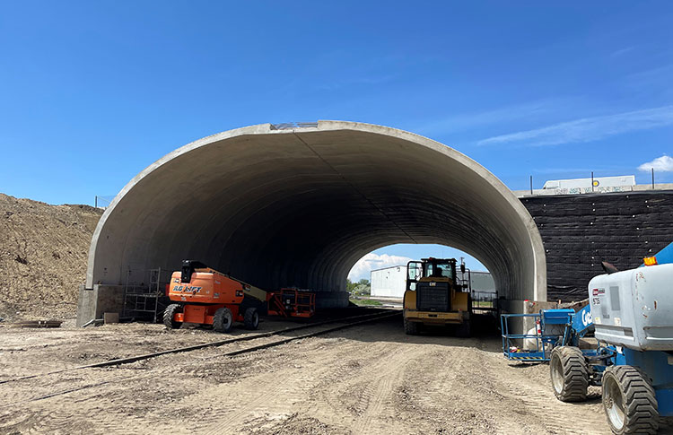 The final precast panel arches have been installed on the Talen Energy RR structure.