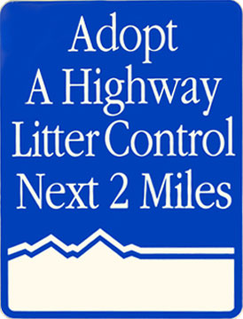 Adopt a Highway sign
