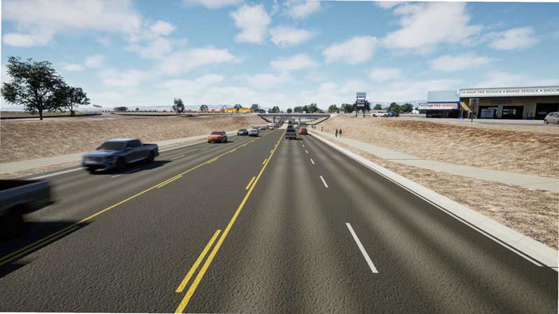 Jackrabbit Lane, heading north towards underpass