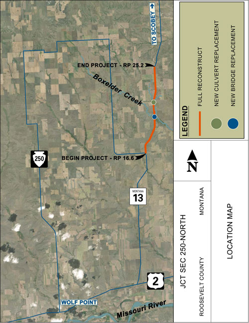 JCT SEC 250 North project map