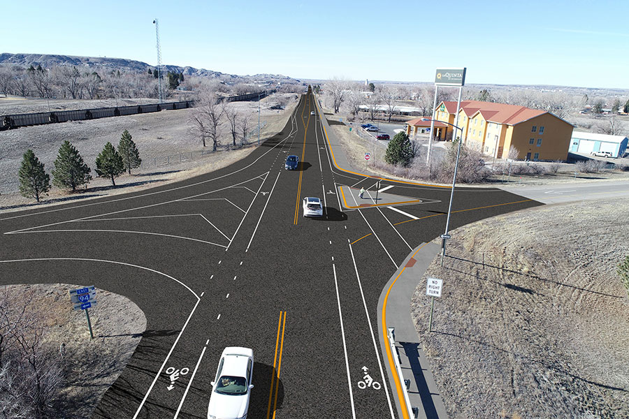 Detailed representation of the I 94 and Merrill Avenue intersection after project work is completed