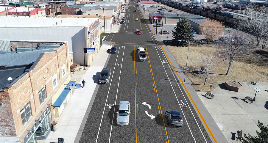 Detailed representation of Valentine Street after project work is completed