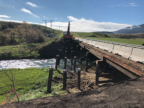 Removal of the west-bound lane at Warm Spring Creek bridge