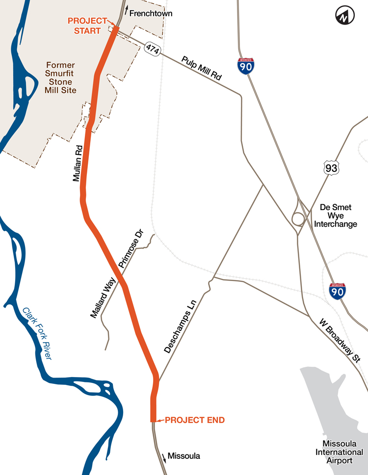 Mullan Road project map