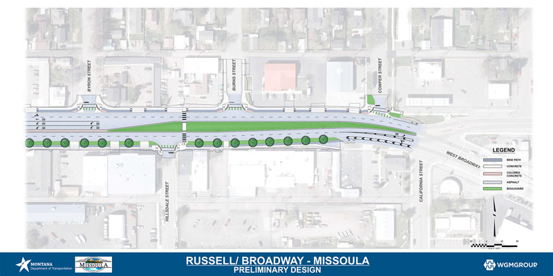 Broadway Street design from Byron Street to Toole Avenue.