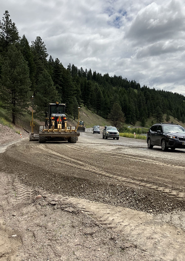 Roadway base work.