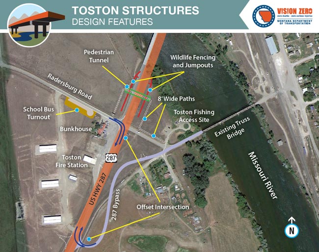 Toston Structures project location map