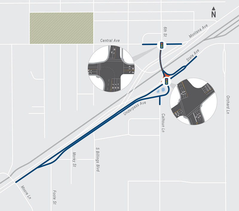 Underpass Avenue - Billings Project Map