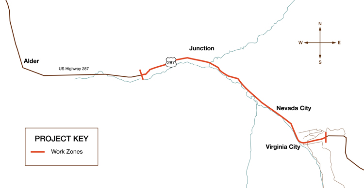 Virginia City – West project map