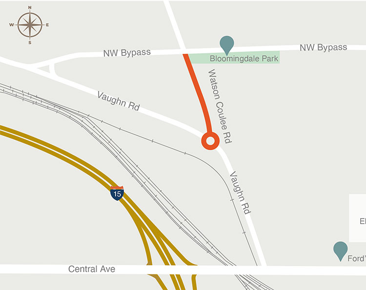 Watson Coulee Road Reconstruction Map