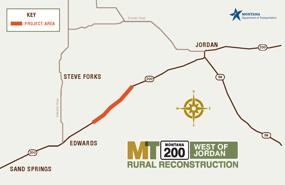 MT 200 West of Jordan project map