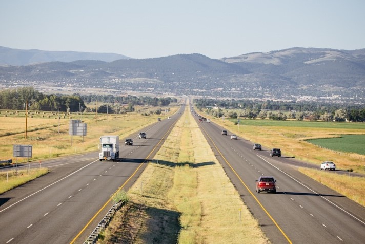 Scenic view of interstate 15 (I-15) near Helena, Montana.