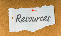resources text on scrap of paper