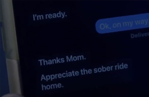 text conversation where child thanks mom for sover ride home